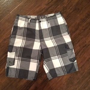 Univibe Grey White Plaid Hybrid Shorts Size 32